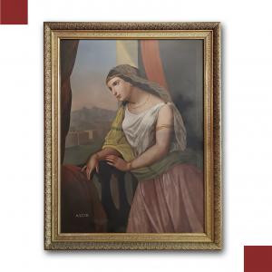 DIPINTO DELLA POETESSA SAFFO DI ENRICO FANFANI META’ XIX SECOLO 