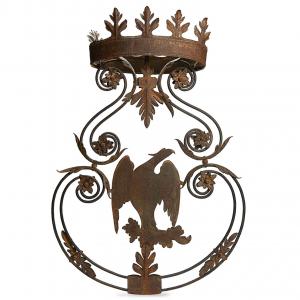 18th Century Italian Wrough Iron Sign with Eagle