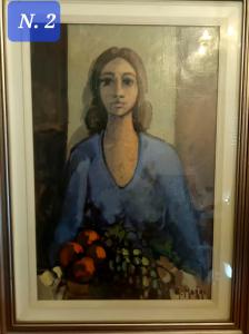 DIPINTO AD OLIO "FIGURA IN BLU" G.MAGGI 