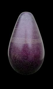 Vaso globulare in vetro ametista acidato.Alfredo Barbini.Murano.