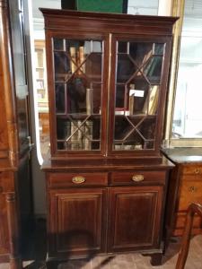 English bookcase with two threaded doors