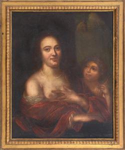 17th-century painting of a lady with a child