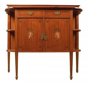Satiniert-Holzsideboard mit zwei Türen
