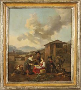 The break, oil on panel, attributed to Henrdrick Mommers (Amsterdam 1620-1693)