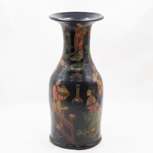 Vaso in terracotta con Papier Mache, Epoca '800, Terracotta vase with papier-mâché, 19th century