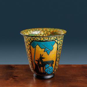Vaso Arqueiro e Cervídeos, Marcel Goupy. Paris, 1925-28 aprox.