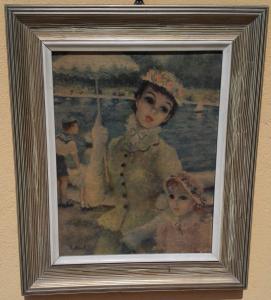 Par de oleografias: "Meninas"