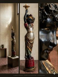 Moretta Veneziana Nubiana in legno policromo