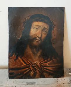 Antico dipinto su rame ,cristo Ecce homo  - Foto 5