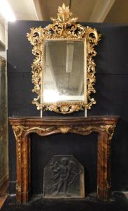 chl143 faux marble lacquered wood fireplace