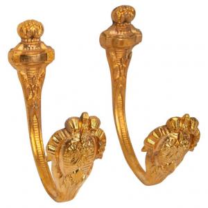Pair of antique gilded bronze curtain tiebacks - O/4740-5