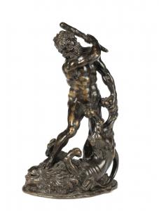 Italienischer Bildhauer, Ende des 17. Jahrhunderts, Herkules und der Nemeische Löwe, Bronze.
