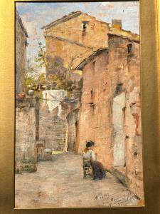 Garibaldo Cepparelli - Ecke von San Gimignano in der Mittagssonne