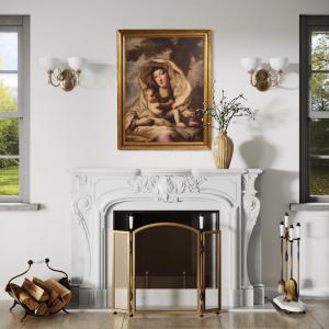 Tableau italien ancien du 17ème siècle, Vierge à l'Enfant - Foto 6