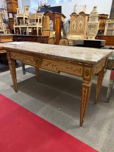 Louis XVI lacquered console with marble, 167 × 78 × 96 H