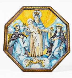 Grande targa devozionale del XVIII secolo, in maiolica VENDUTA 