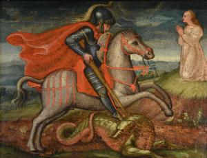 São Jorge e o Dragão, Alessio Baldovinetti (Florença, 1427 – Florença, 1499) círculo