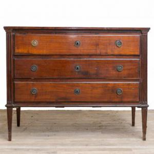 Comò piemontese in noce e ciliegio '700, Piedmontese chest of drawers in walnut and cherry '700,