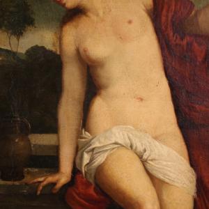 Tableau italien ancien L'Amour sacré du 19ème siècle - Foto 9