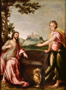 Cristo e la Samaritana, Ludovico Pozzoserrato (Anversa 1550 - Treviso 1605)