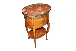 French bedside table from the 1800s, Louis XV style in Bois de Rose