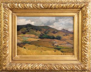 Lorenzo Delleani (Pollone BI 1840 Turin 1908) Hills, oil on panel
