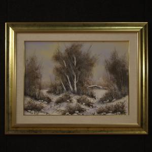 Italian winter landscape painting