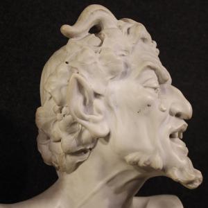 Pair of 19th-century white marble sculptures, Satyr and Bacchante - Foto 10