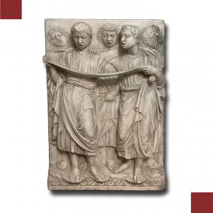ANGELI CHE CANTANO, BASSORILIEVO IN GESSO DA LUCA DELLA ROBBIA, FINE DEL XIX SECOLO