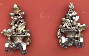 coppia di appliques policrome