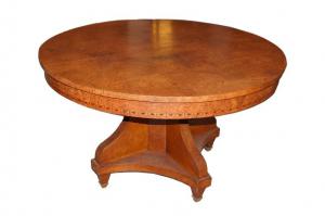 Empire style Austrian table from the 1800s in maple burl