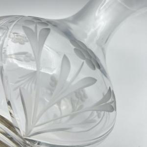 Vaso decorativo em vidro serigrafado gravado e prata 800