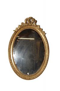 Antica specchiera ovale Luigi XVI del 1800