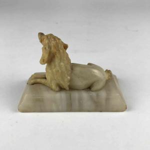 Épagneul Breton, sculpture animalière en albâtre sculpté. - Foto 5