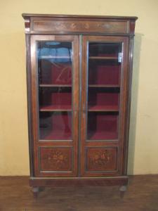 VETRINA A DUE PORTE CON INTARSI STILE NAPOLEONE III cm L94xP36xH163