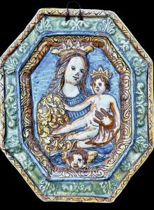 Formella-targa devozionale ottagonale,Madonna del Carmine.Emilia Romagna