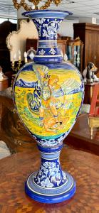 🥇Grande Vaso Firmato dalla forma a balaustro San Michele Arcangelo 🥇