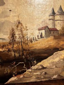 PAN448 - Oil on canvas painting, 18th Century, Measurements W 103 x H 49 - Foto 6