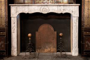 chm666 - Carrara white marble fireplace, cm W 152 x H 112 x D cm 29