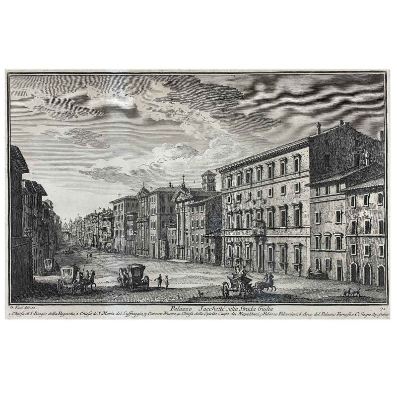 Giuseppe Vasi Palazzo Sacchetti Sulla Strada Giulia