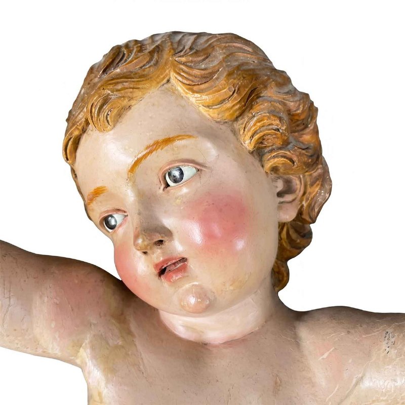 Coppia di Putti Barocchi in Legno Laccato 1600 - Foto 10