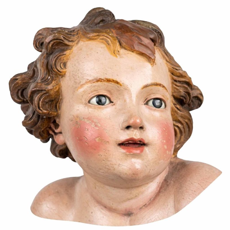 Coppia di Putti Barocchi in Legno Laccato 1600 - Foto 7