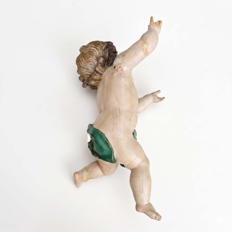 Coppia di Putti Barocchi in Legno Laccato 1600 - Foto 8