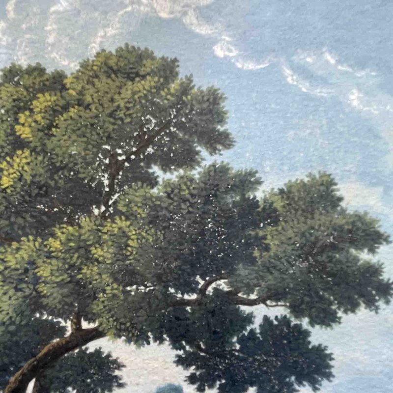 Par de Paisagens Pintadas a Aquarela Escola Italiana 1800 - Foto 10