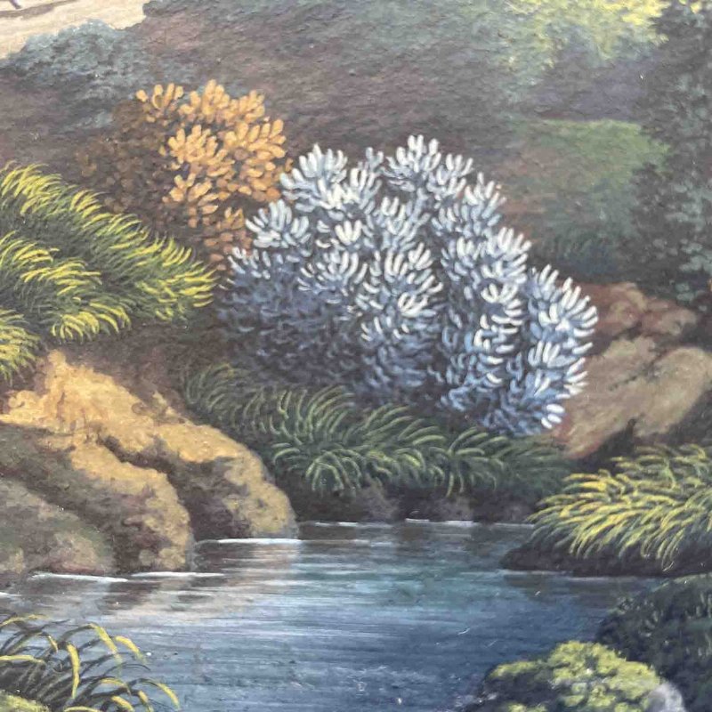 Par de Paisagens Pintadas a Aquarela Escola Italiana 1800 - Foto 6