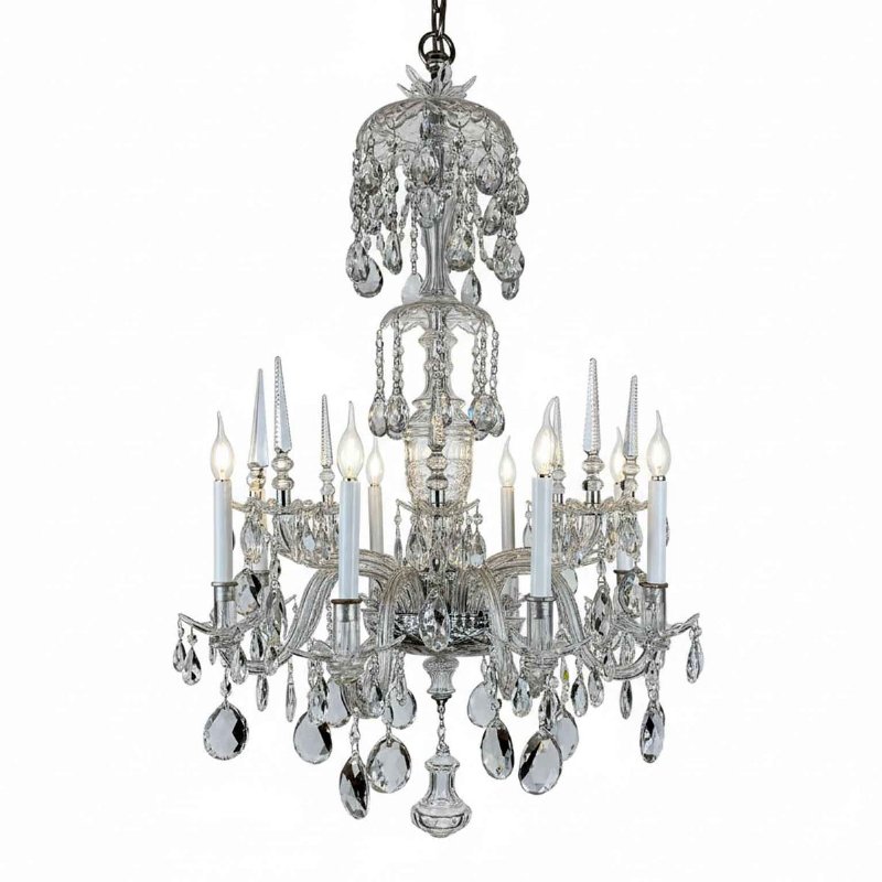 Lampadario in Cristallo Bohemia a Otto Luci 1950 - Foto 5