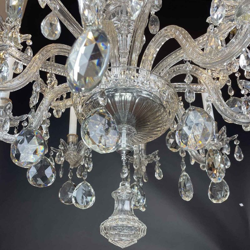 Lampadario in Cristallo Bohemia a Otto Luci 1950 - Foto 7