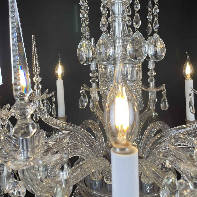 Lampadario in Cristallo Bohemia a Otto Luci 1950 - Foto 9