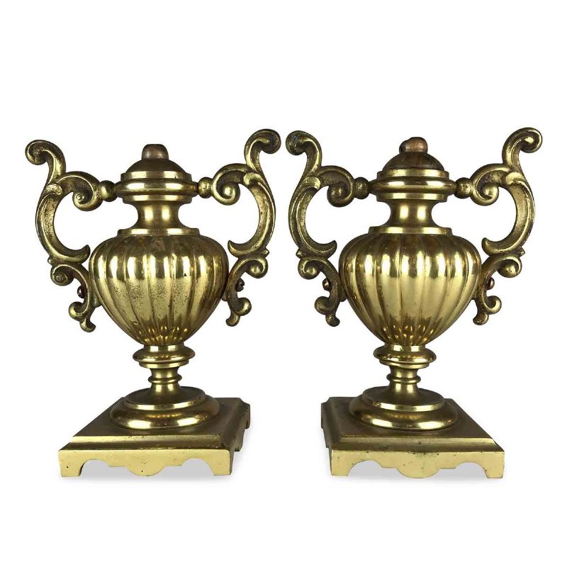 19th Century Pair of Italian Neoclassical Gilt Bronze Vases