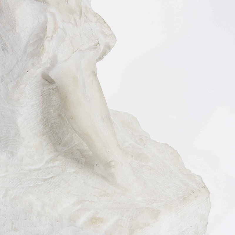 Attilio Prendoni Sculpture de fillette en marbre - Foto 6
